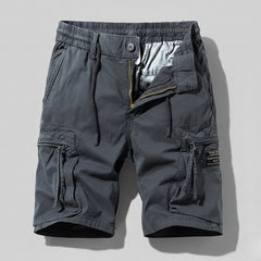 Men's Multi-Pocket Elastic-Waist Combat Cargo Shorts - Gray