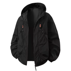 Men's Rain Jacket | Hooded Zip Pockets Relaxed Fit