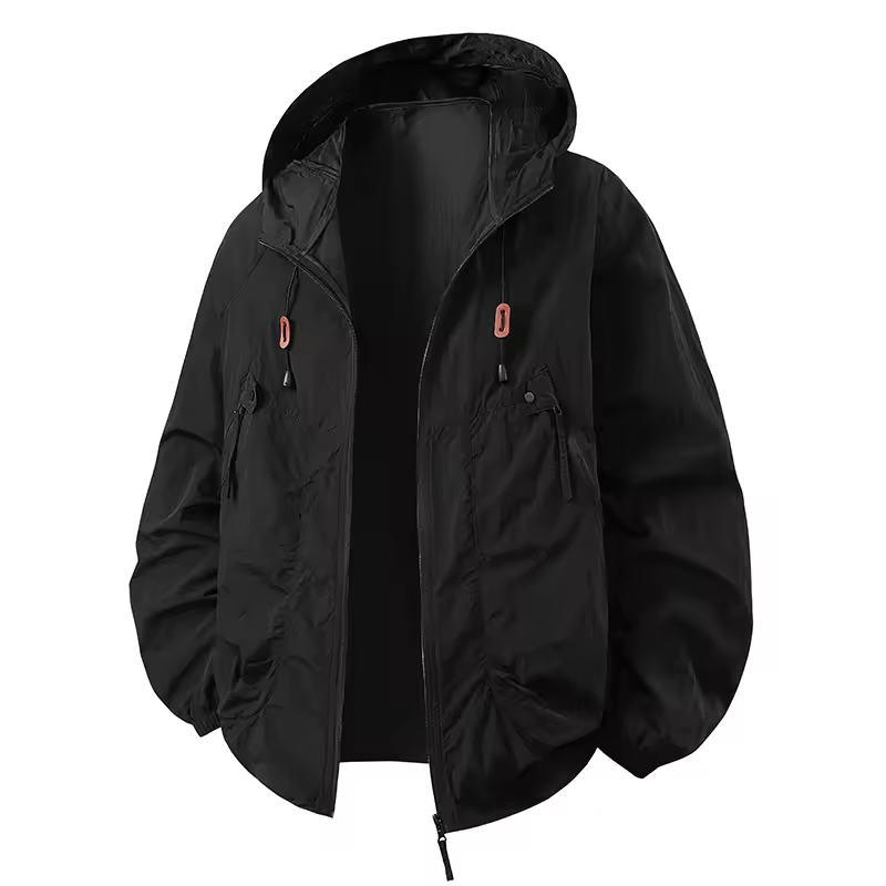 Men's Rain Jacket | Hooded Zip Pockets Relaxed Fit