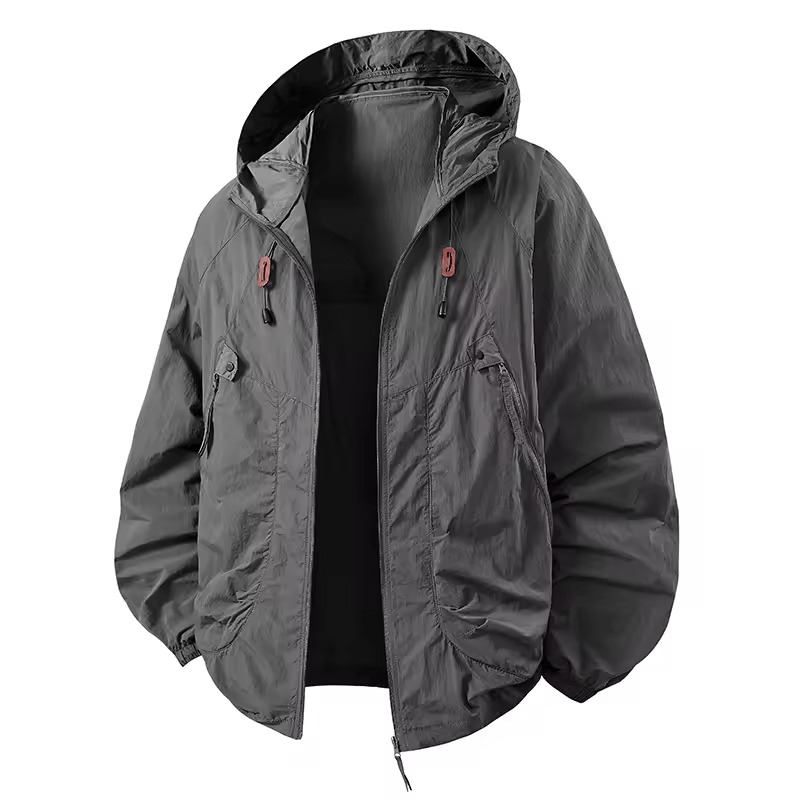 Men's Rain Jacket | Hooded Zip Pockets Relaxed Fit
