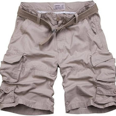 Men's Relaxed-Fit Multi-Pocket Camouflage Cargo Shorts - Beige