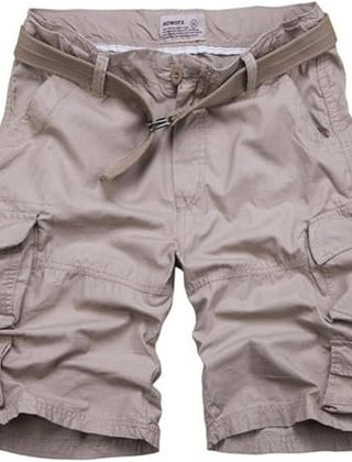 Men's Relaxed-Fit Multi-Pocket Camouflage Cargo Shorts - Beige