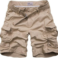 Men's Relaxed-Fit Multi-Pocket Camouflage Cargo Shorts - Khaki