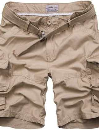 Men's Relaxed-Fit Multi-Pocket Camouflage Cargo Shorts - Khaki