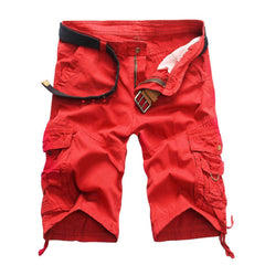 Men's Relaxed-Fit Multi-Pocket Camouflage Cargo Shorts - Orange