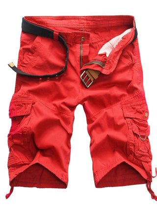Men's Relaxed-Fit Multi-Pocket Camouflage Cargo Shorts - Orange