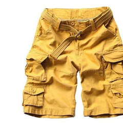 Men's Relaxed-Fit Multi-Pocket Camouflage Cargo Shorts - Gelb