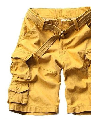 Men's Relaxed-Fit Multi-Pocket Camouflage Cargo Shorts - Gelb