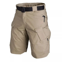 Men's Black Short Cargo Pants | Ripstop Nylon Relaxed Fit Multiple Pockets