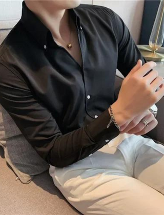 Men's Button Up Shirt | Slim Fit Long Sleeve Collared
