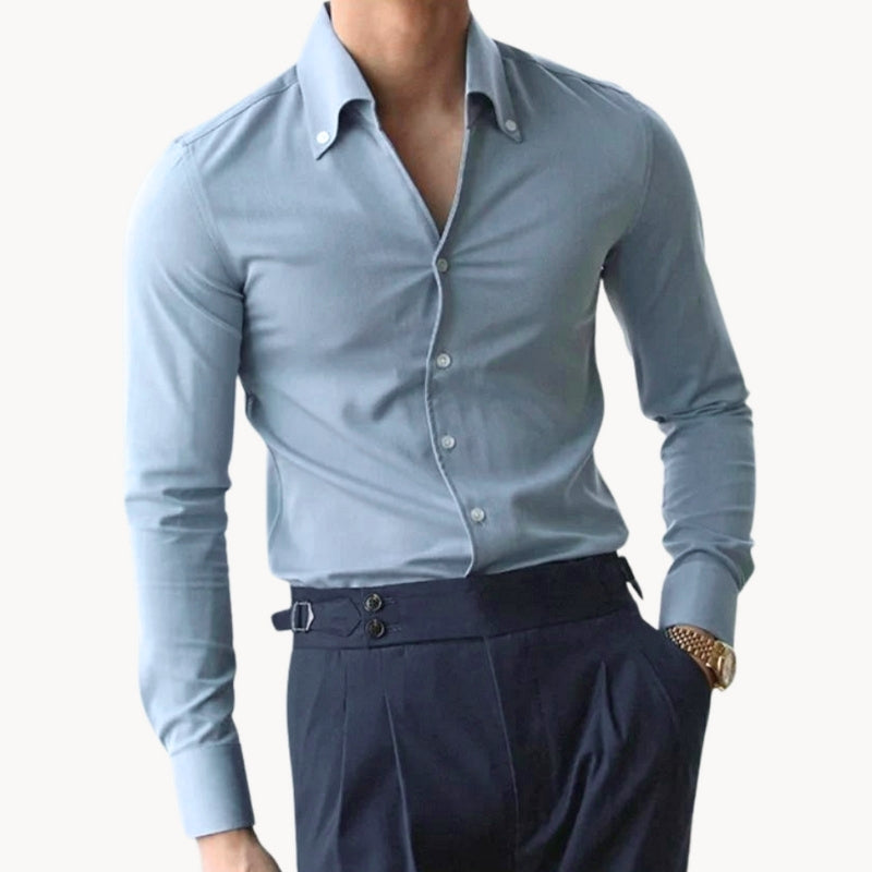 Men's Button Up Shirt | Slim Fit Long Sleeve Collared