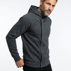 Men's Hoodie | Zip-Up Front Side Pockets Knit
