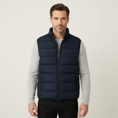 Men's No Sleeve Shirt | Stand Collar Quilted Puffer