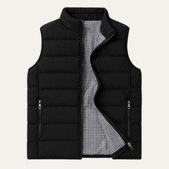 Men's No Sleeve Shirt | Stand Collar Quilted Puffer