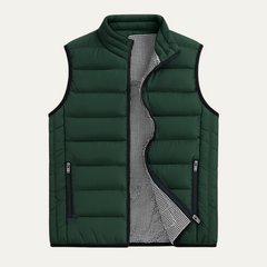 Men's No Sleeve Shirt | Stand Collar Quilted Puffer