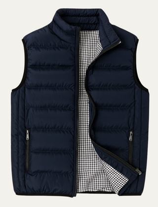 Men's No Sleeve Shirt | Stand Collar Quilted Puffer