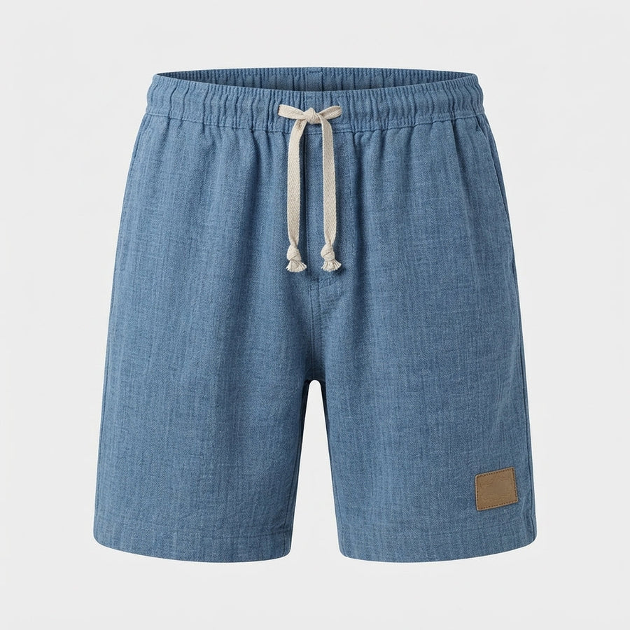 Men's Linen Shorts | Relaxed Fit Drawstring Denim