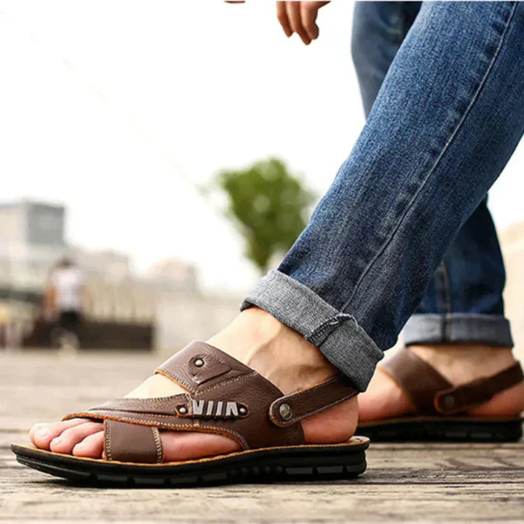 Men's Sandals | Open Toe Leather Adjustable Strap
