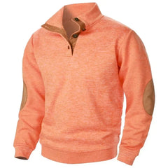 Men's Sweatshirt | V-Neck Knit Elbow Patch Relaxed Fit