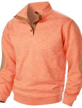 Men's Sweatshirt | V-Neck Knit Elbow Patch Relaxed Fit