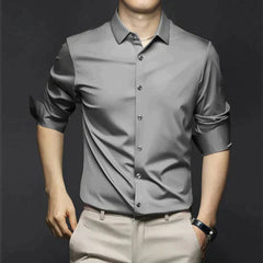 Men's Collared Shirt | Three-Quarter Sleeve Button-Up