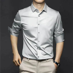 Men's Collared Shirt | Three-Quarter Sleeve Button-Up