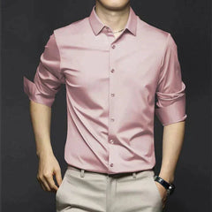 Men's Collared Shirt | Three-Quarter Sleeve Button-Up