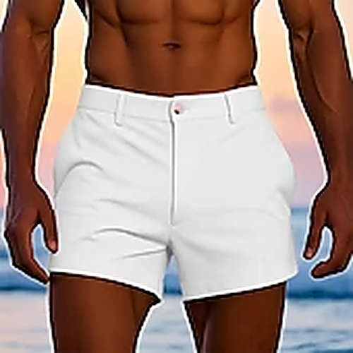 Men's Tailored Shorts | Zip Closure Mid-Thigh Lightweight