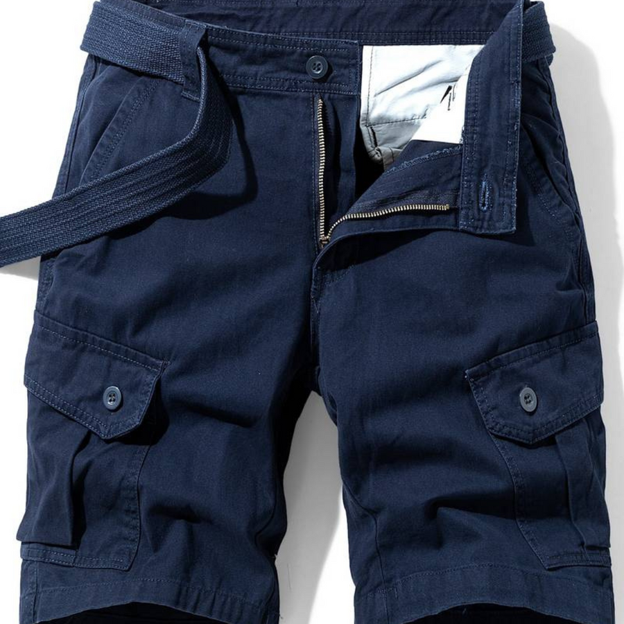 Men's Black Short Cargo Pants | Relaxed Fit Cargo Shorts Multi-Pocket Denim