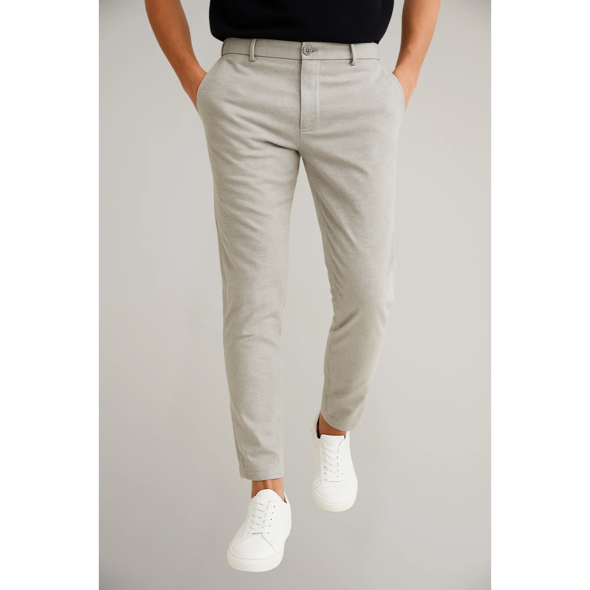 Men's Chino | Slim-Fit Mid-Rise Button Closure