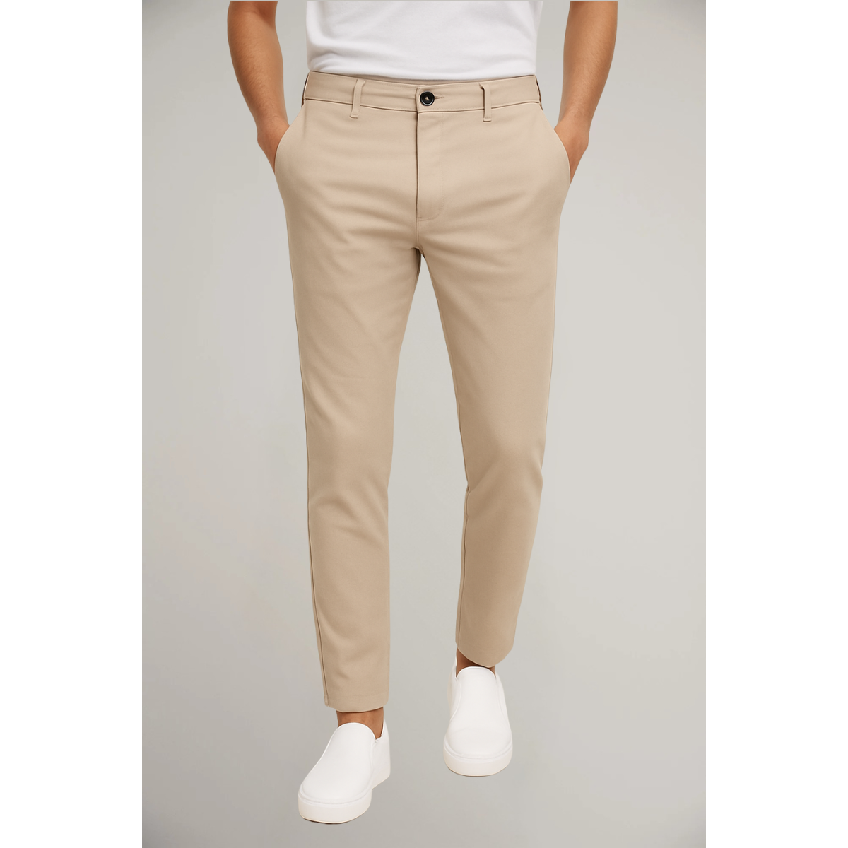 Men's Chino | Slim-Fit Mid-Rise Button Closure