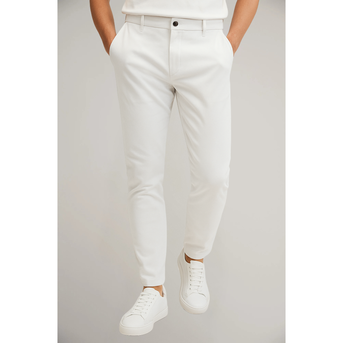 Men's Chino | Slim-Fit Mid-Rise Button Closure