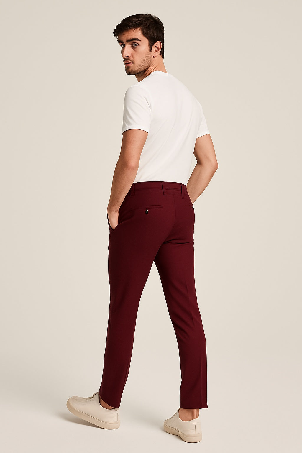 Men's Chino | Slim-Fit Mid-Rise Button Closure