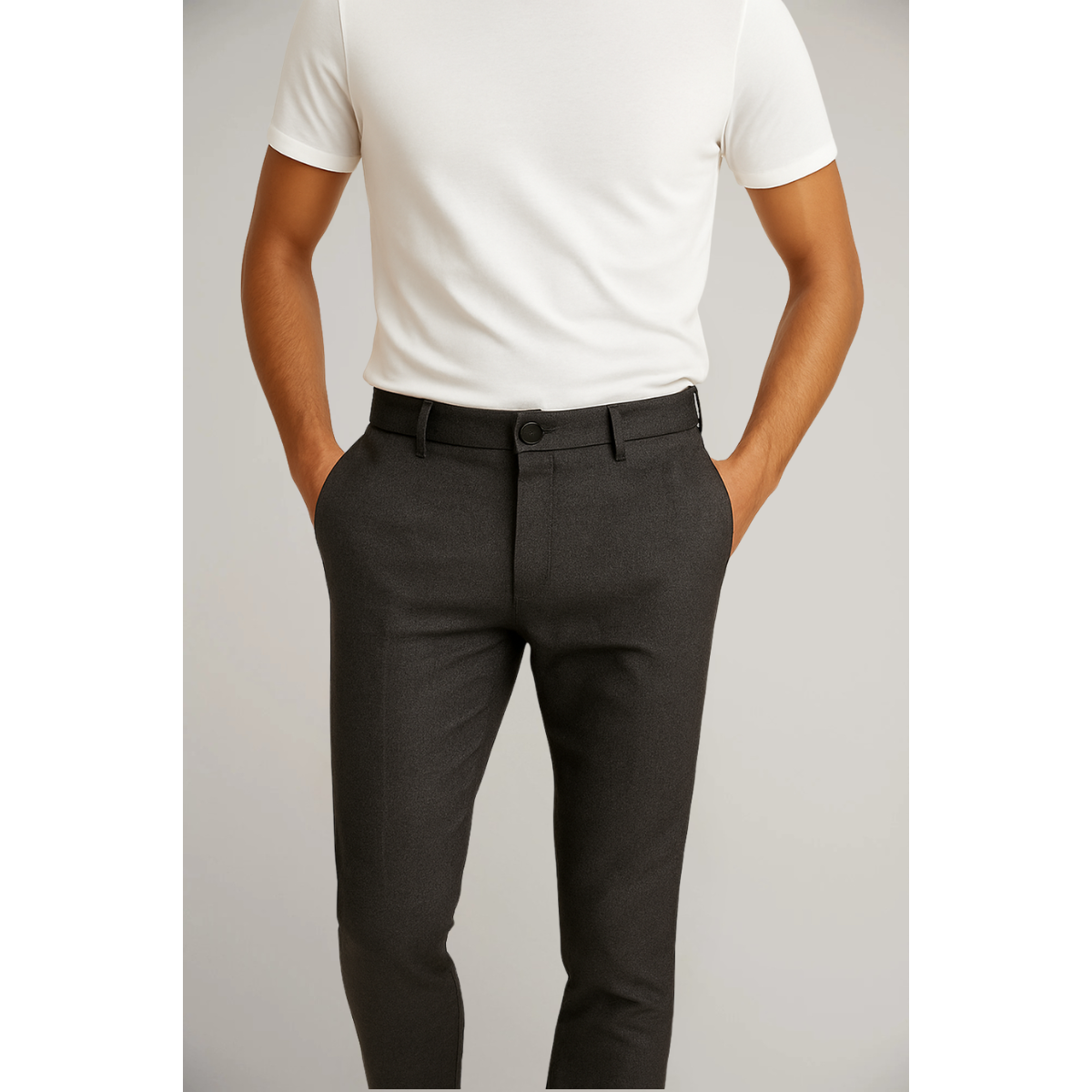 Men's Chino | Slim-Fit Mid-Rise Button Closure