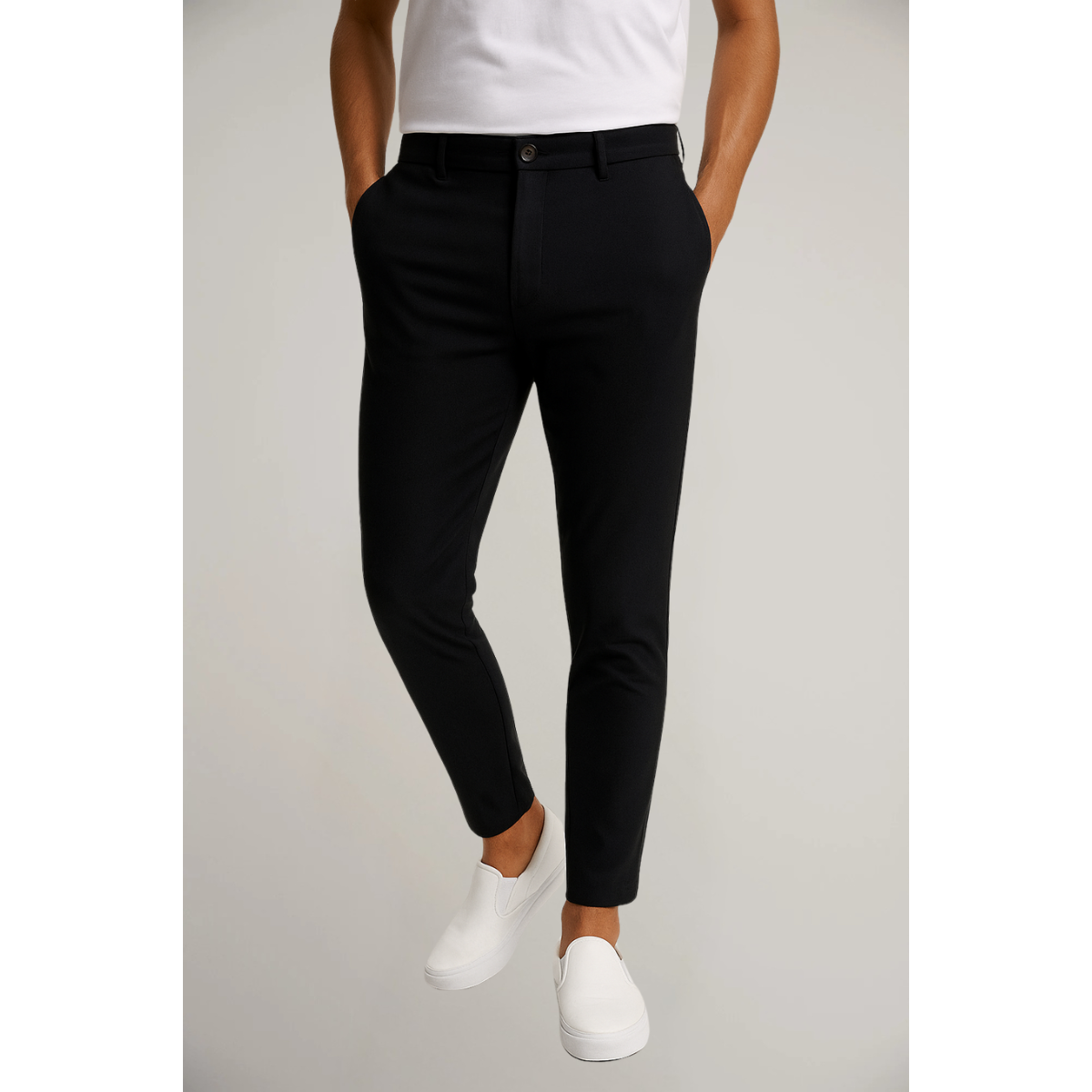 Men's Chino | Slim-Fit Mid-Rise Button Closure