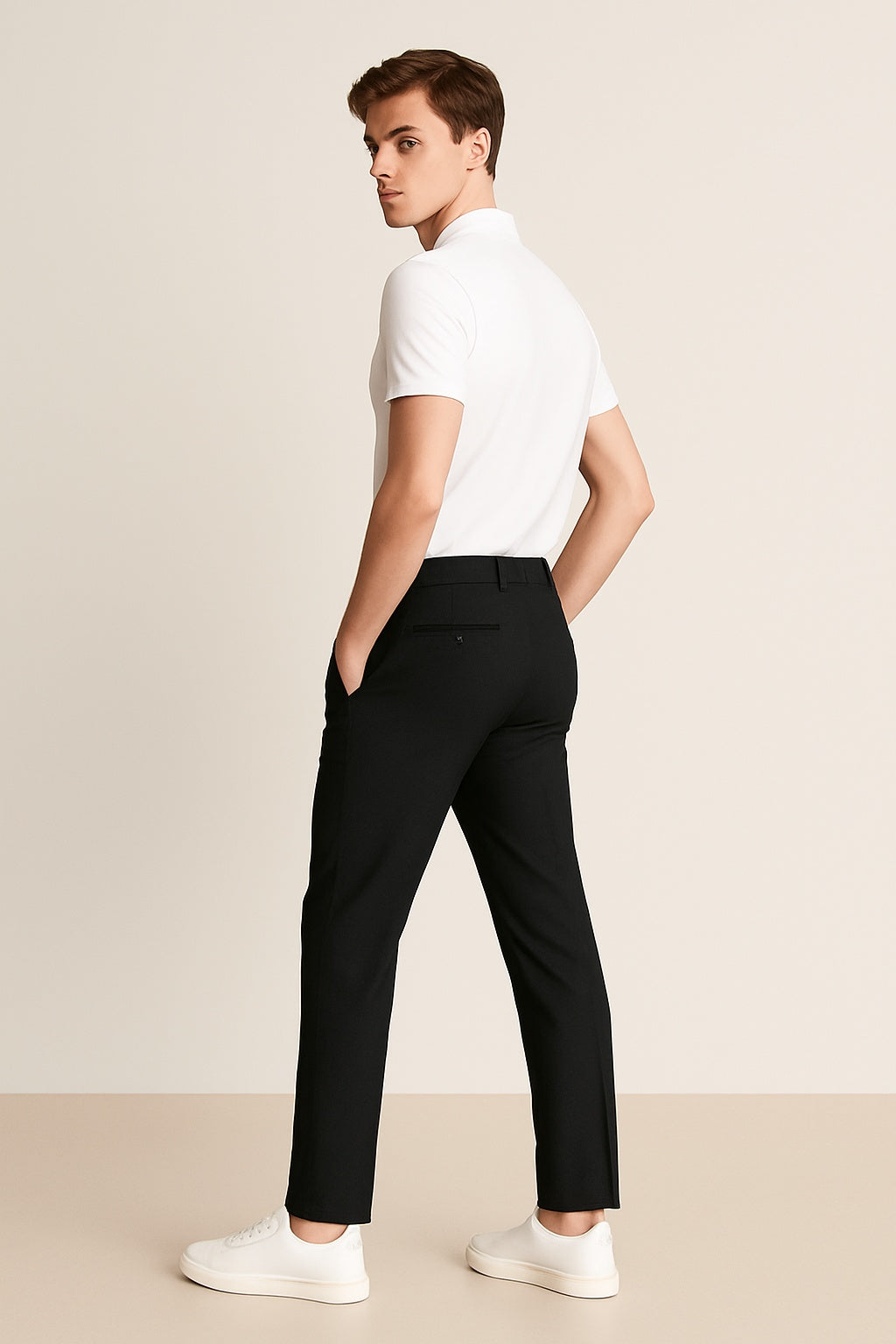 Men's Chino | Slim-Fit Mid-Rise Button Closure