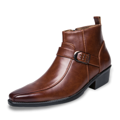 Men's Shoes Dress | Buckle Strap Leather Ankle Boot