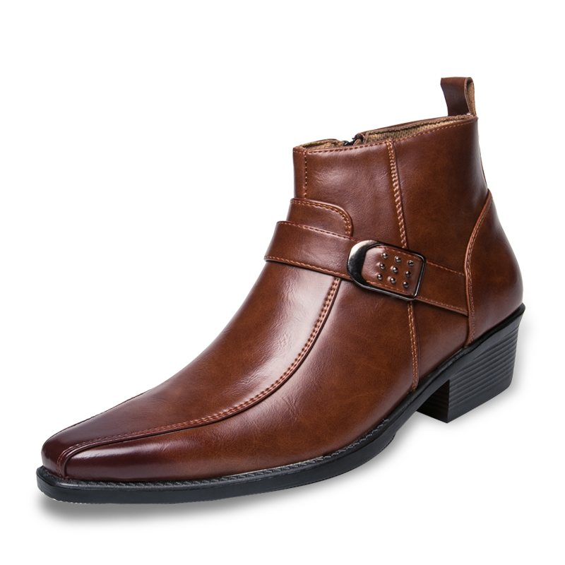 Men's Shoes Dress | Buckle Strap Leather Ankle Boot