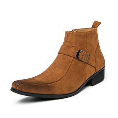 Men's Shoes Dress | Buckle Strap Leather Ankle Boot