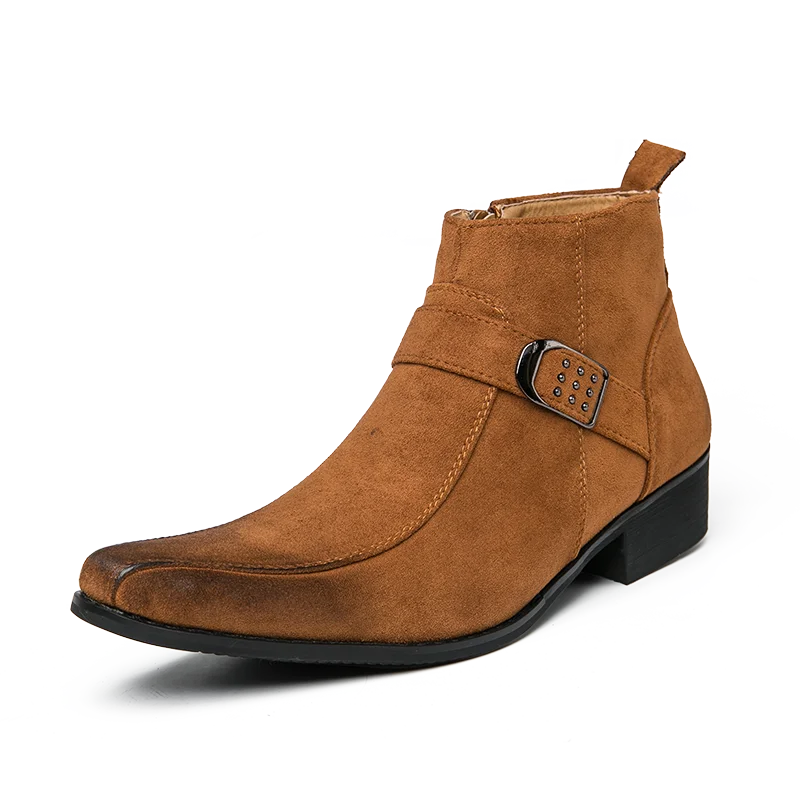 Men's Shoes Dress | Buckle Strap Leather Ankle Boot