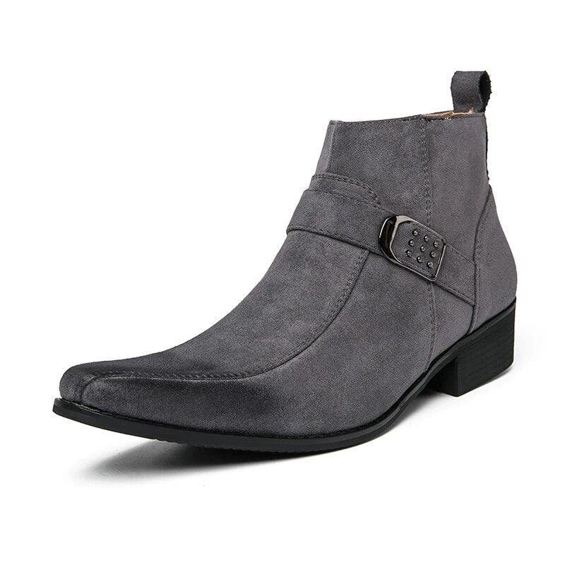 Men's Shoes Dress | Buckle Strap Leather Ankle Boot