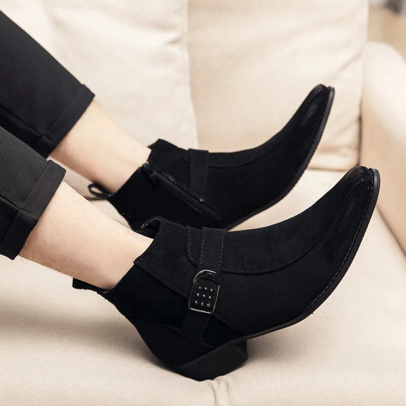 Men's Shoes Dress | Buckle Strap Leather Ankle Boot