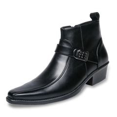 Men's Shoes Dress | Buckle Strap Leather Ankle Boot