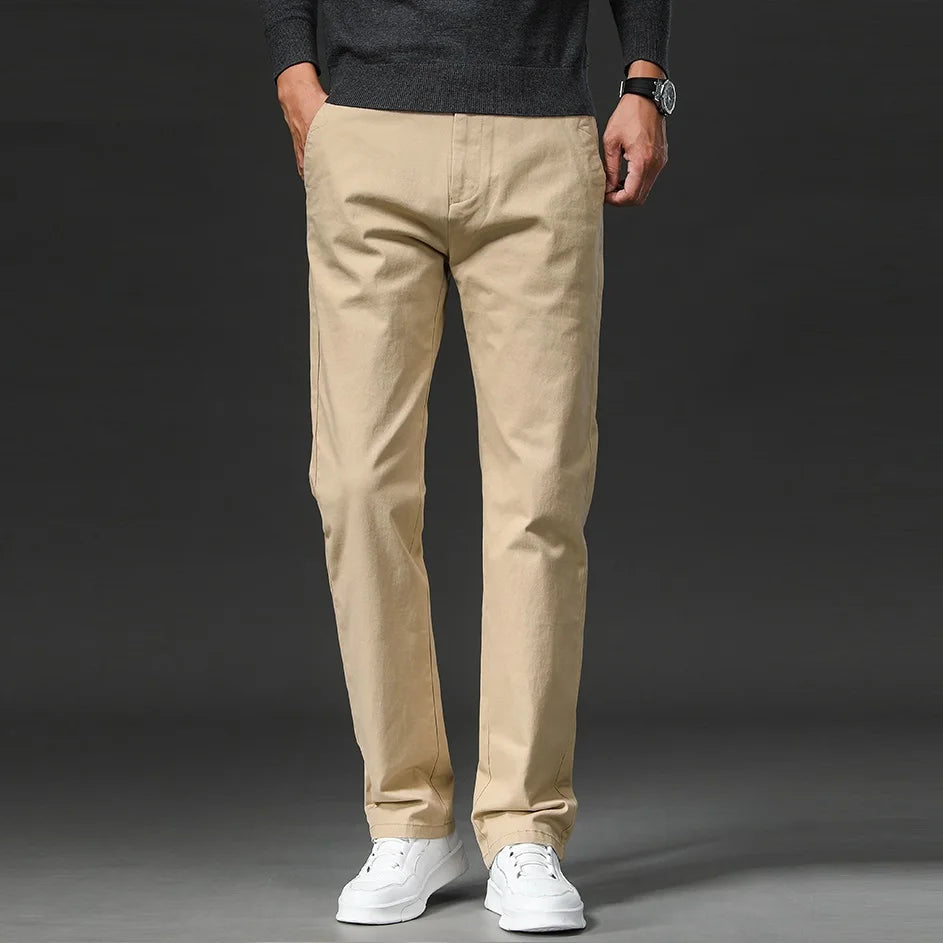 Men's Chino Pants | Straight Leg Stretch Cotton Casual