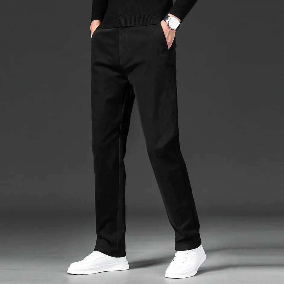 Men's Chino Pants | Straight Leg Stretch Cotton Casual