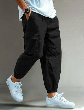 Men's Cargo Pants | Relaxed Fit Elastic Waist Cargo Pockets