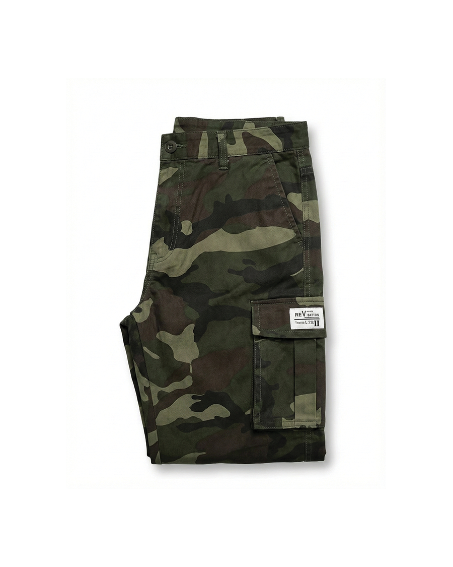 Men's Camo Pants | Tapered Leg Cargo Pockets Stretch