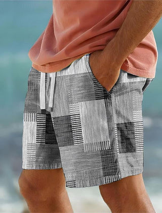 Men's Board Shorts | Patchwork Mid-Waist Drawstring