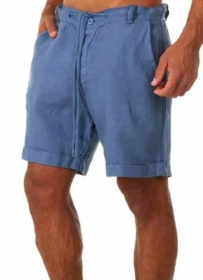 Men's Linen Shorts | Relaxed Fit Drawstring Rolled Hem