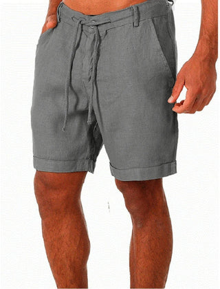 Men's Linen Shorts | Relaxed Fit Drawstring Rolled Hem